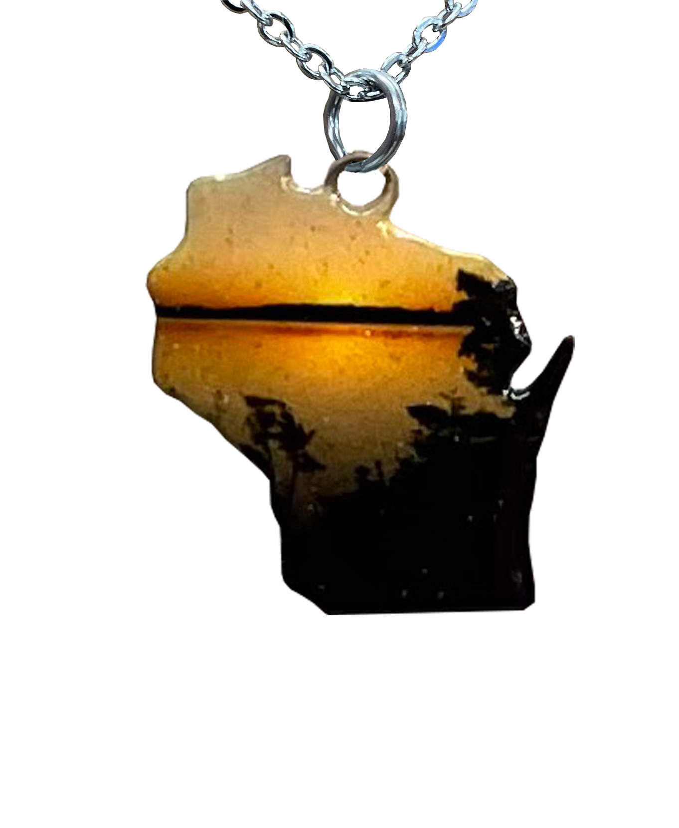 WI, Yellow Sunset, Large Necklace #4198X