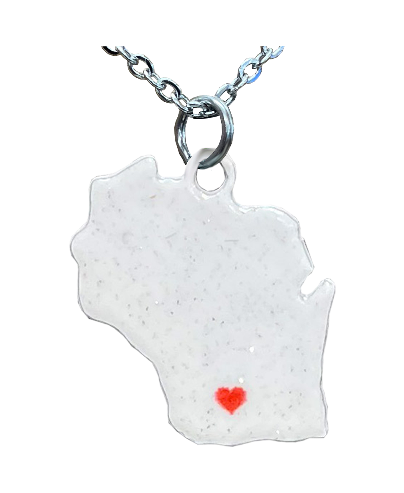 WI, I heart Wisconsin, Large Necklace #4201X