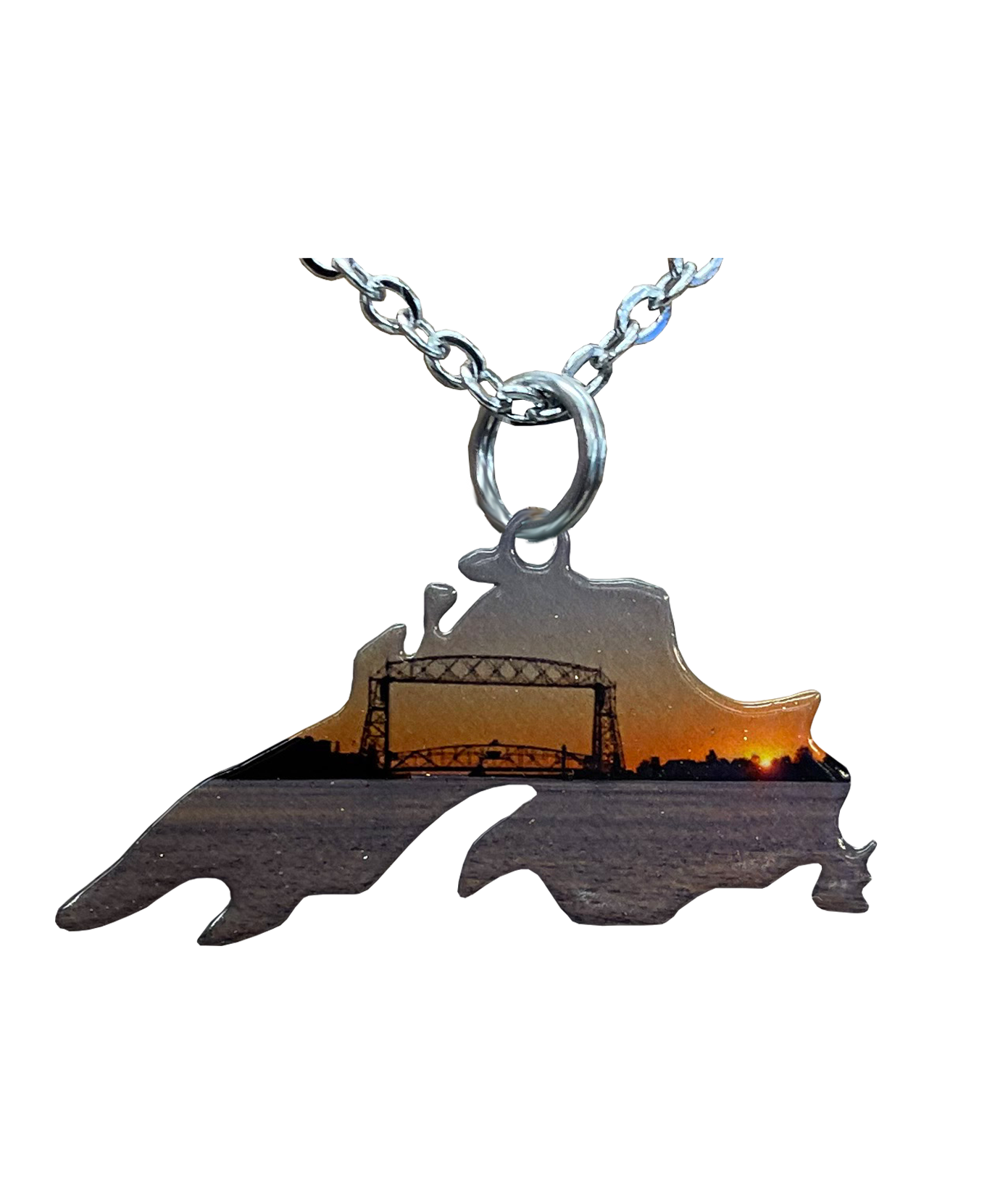 Lake Superior Duluth Lift Bridge, Large Necklace #4265X