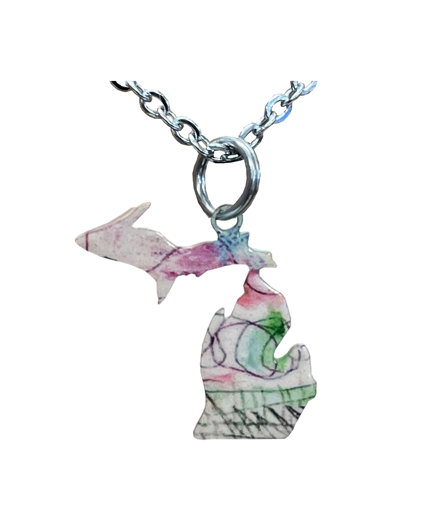 MI State, Abstract Large Necklace #4574X