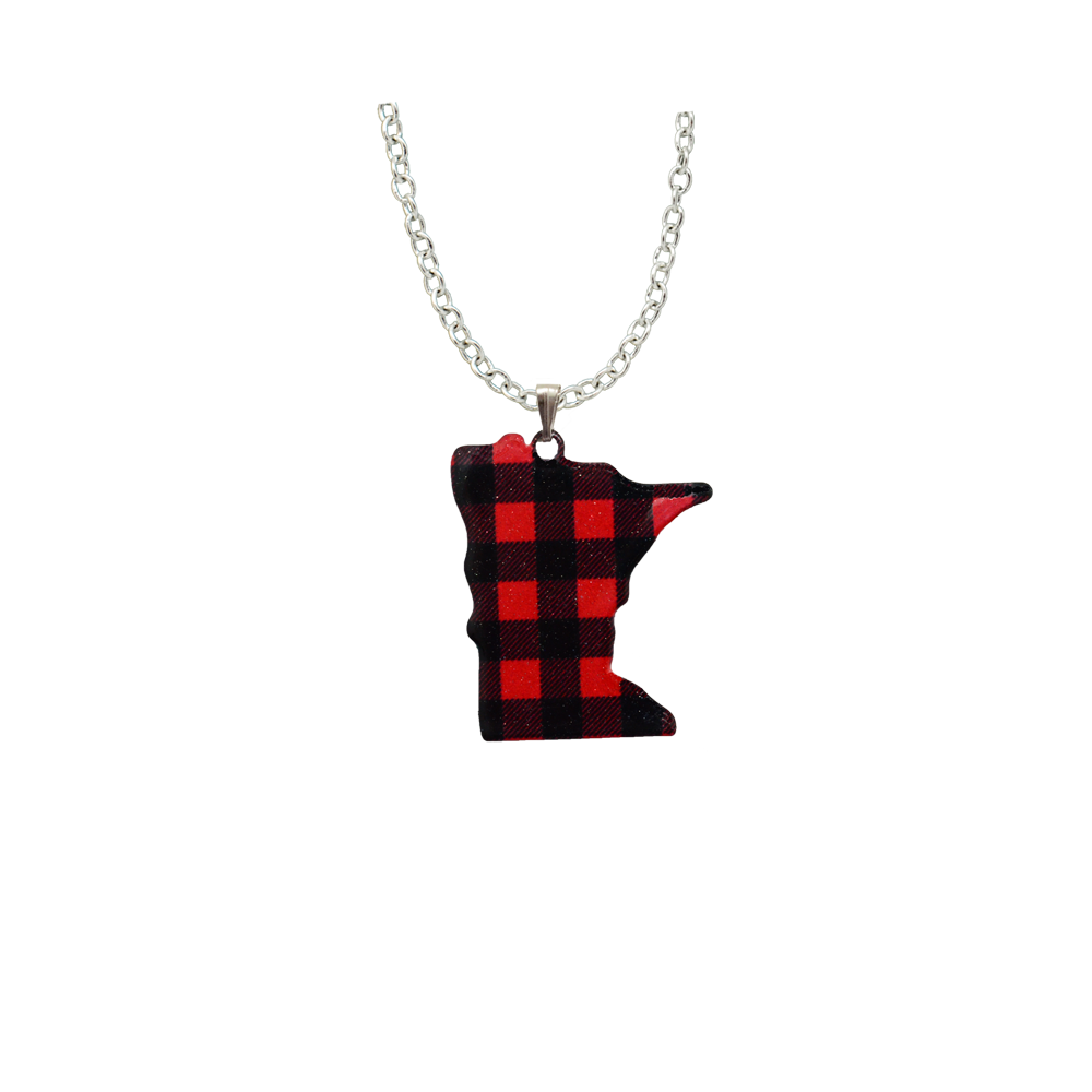 MN Lumberjack Plaid Large Necklace 4597X