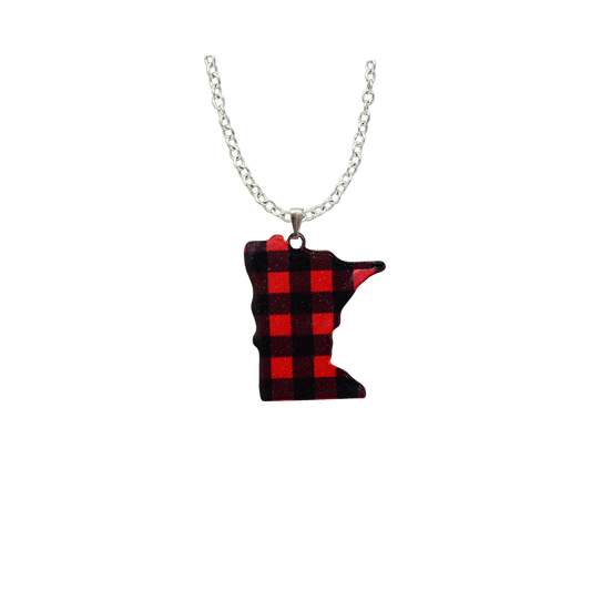 MN Lumberjack Plaid Large Necklace 4597X