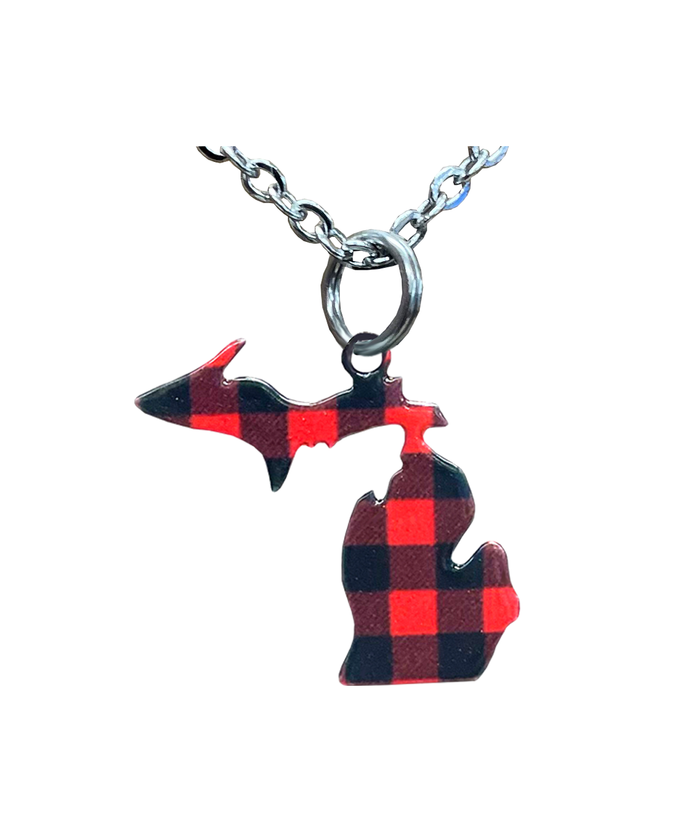 MI State, Lumberjack Plaid Large Necklace #4690X