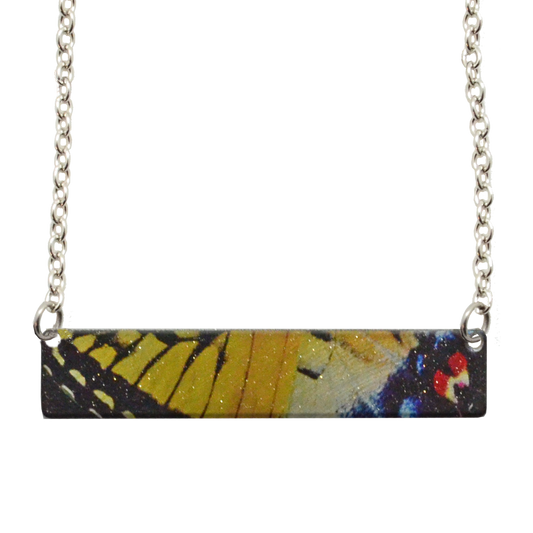 Yellow Swallowtail 2" Bar Necklace