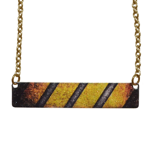 Safety 2" Metallic Bar Necklace