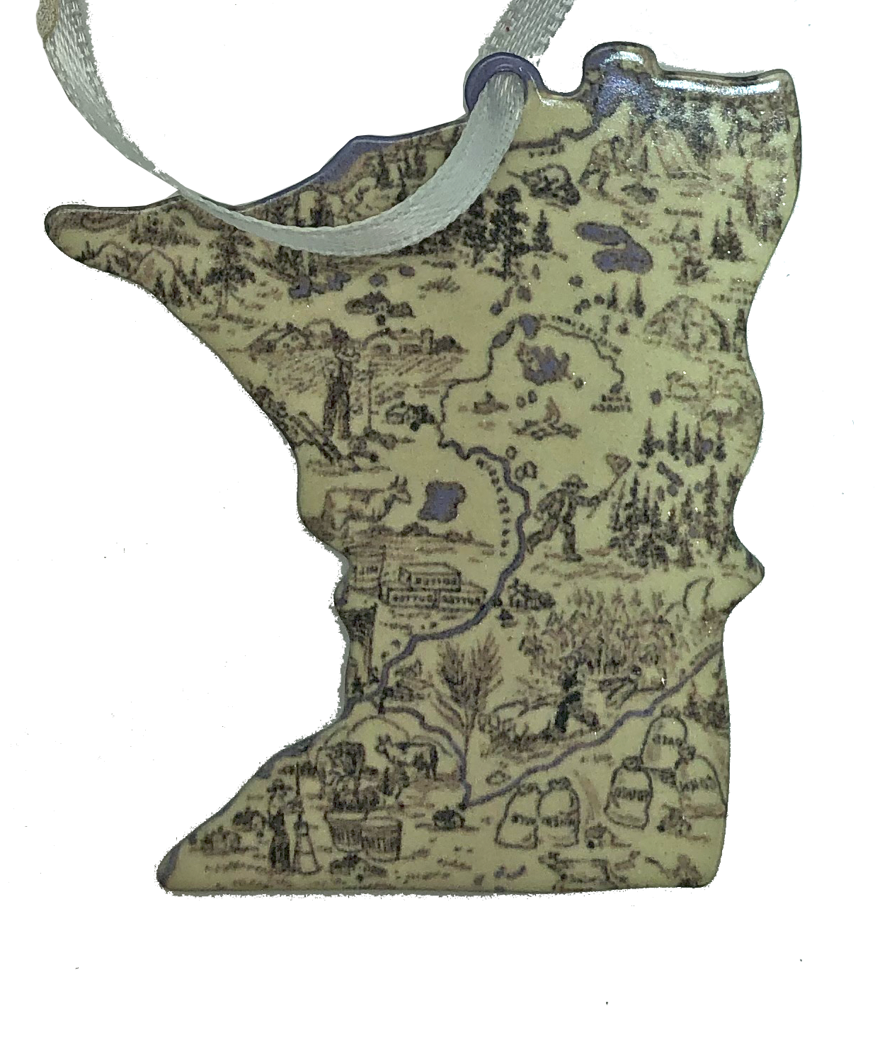 MN, Vintage Map, ornament #8030