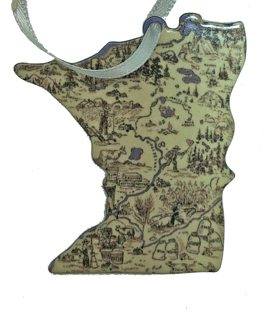MN, Vintage Map, ornament #8030