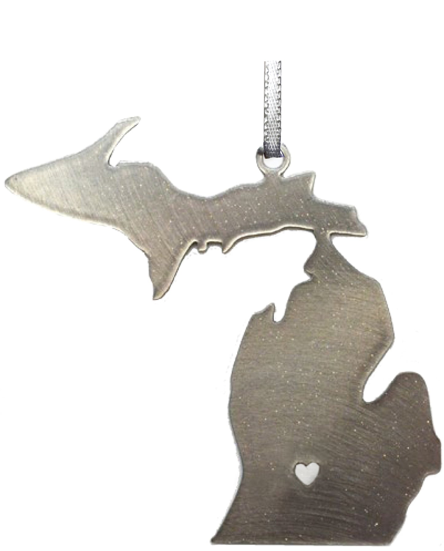 MI State, I heart MI stainless Ornament 3" #8194