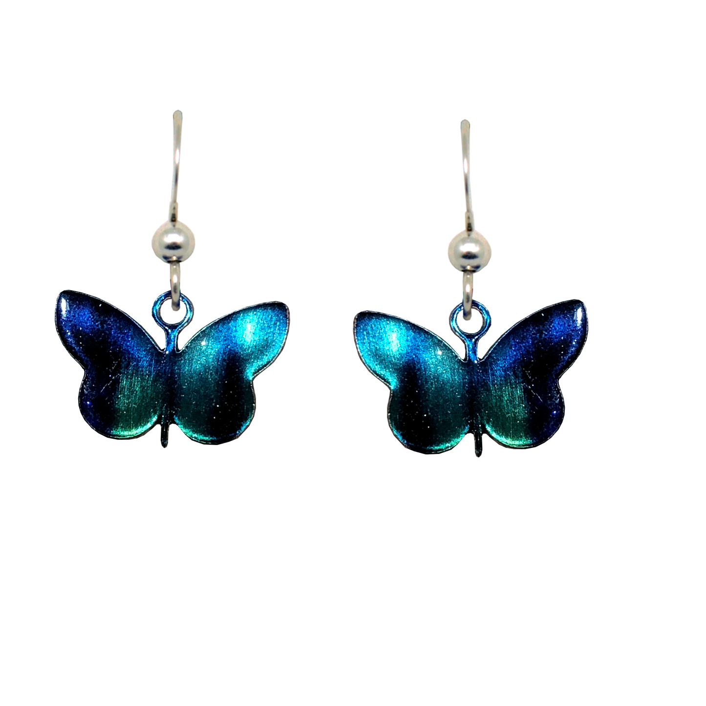 Aurora Butterfly Earrings, hangs approx 1 inch, Sterling Silver Earwires, Item# N1113