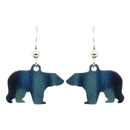 Aurora Bear Earrings, Sterling Silver Earwires, Item# N1115