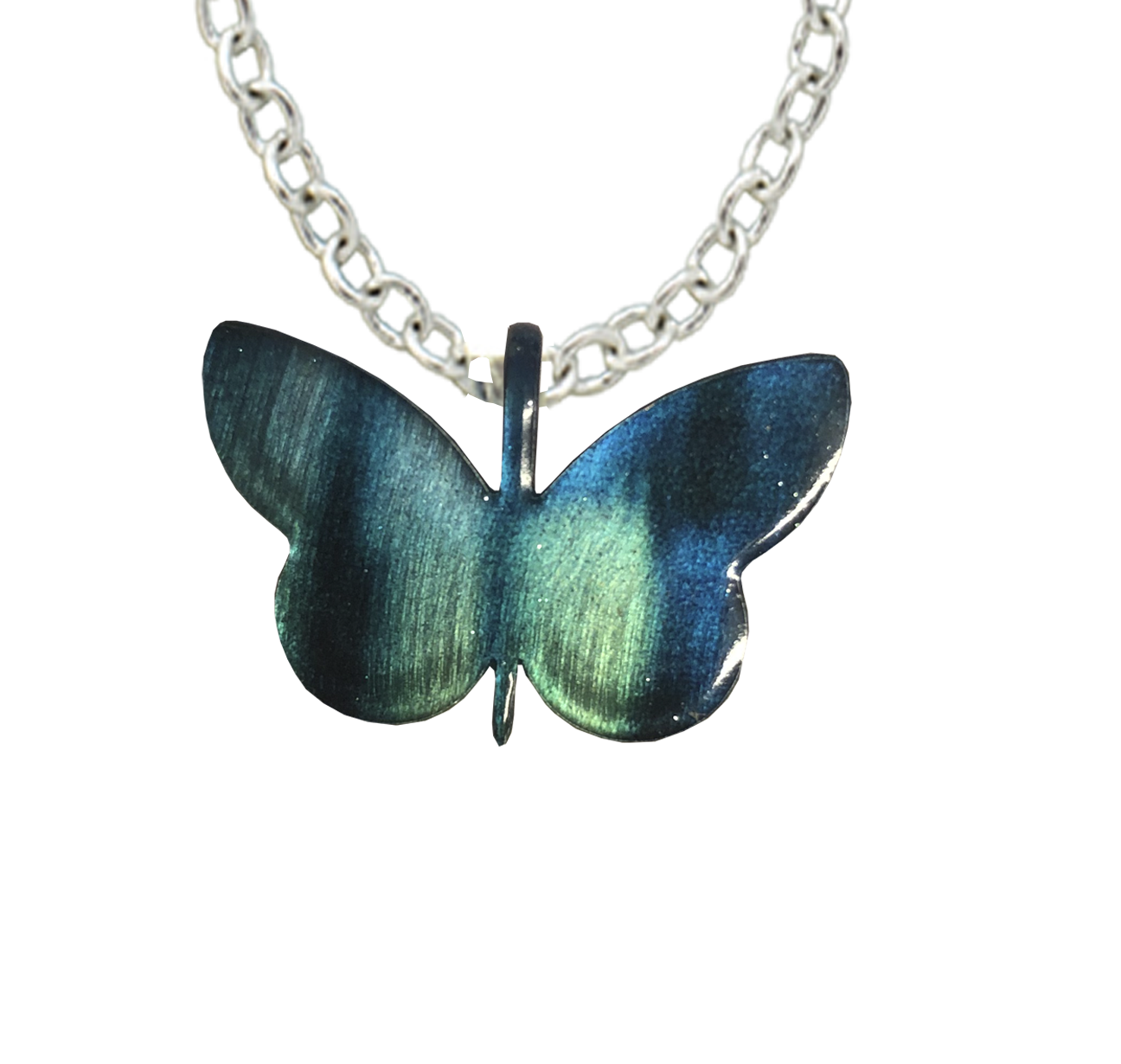 Aurora Butterfly, necklace, 1 inch x .75 inch, Item# N4113X