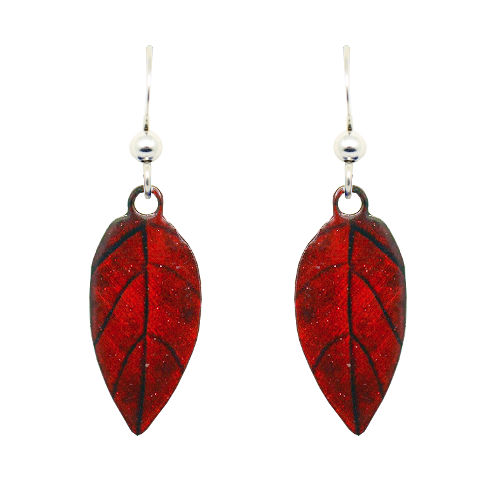 Burnt Birch Earrings, sterling silver french hooks, Item# N5113