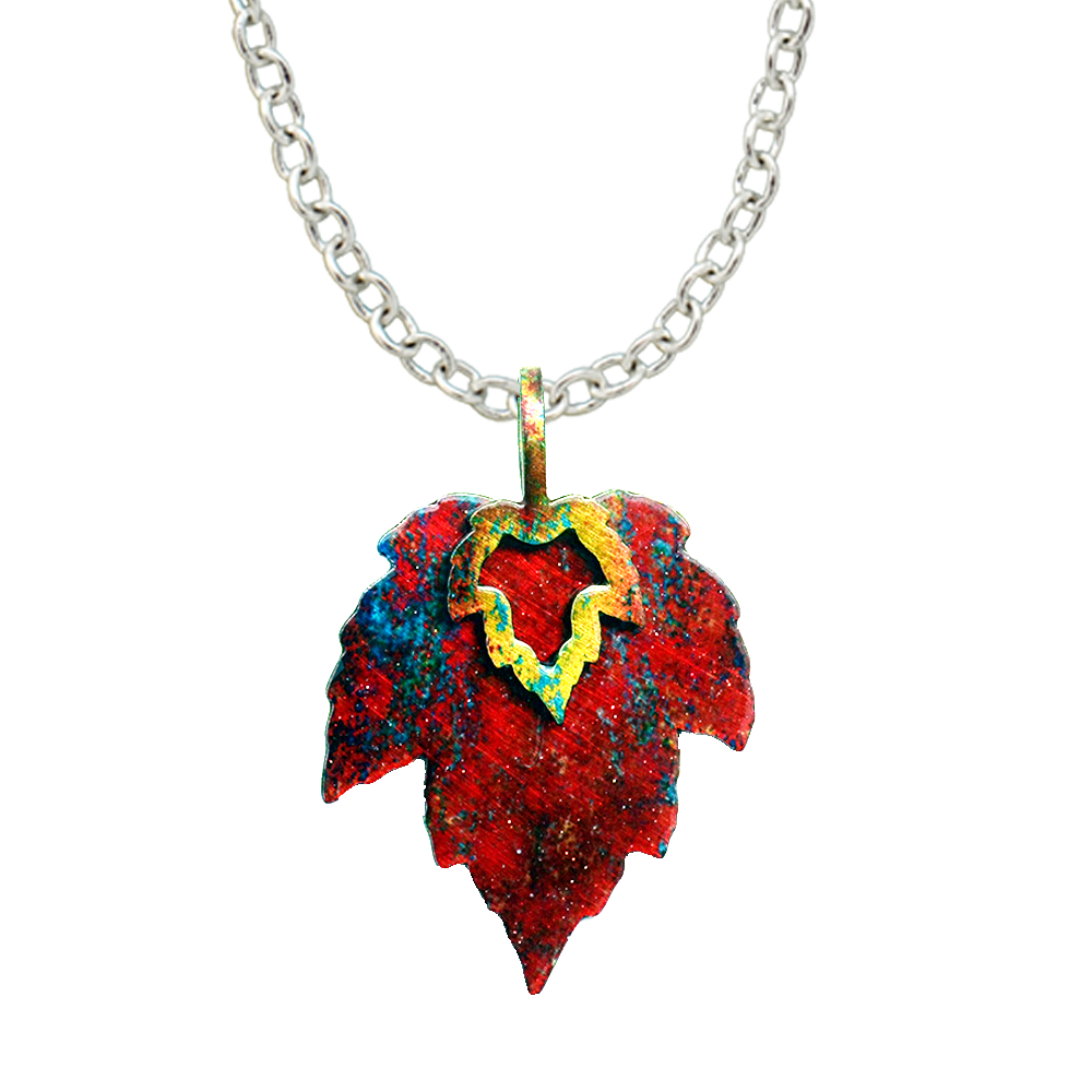 Autumn Fire Leaf Necklace, #N5401X