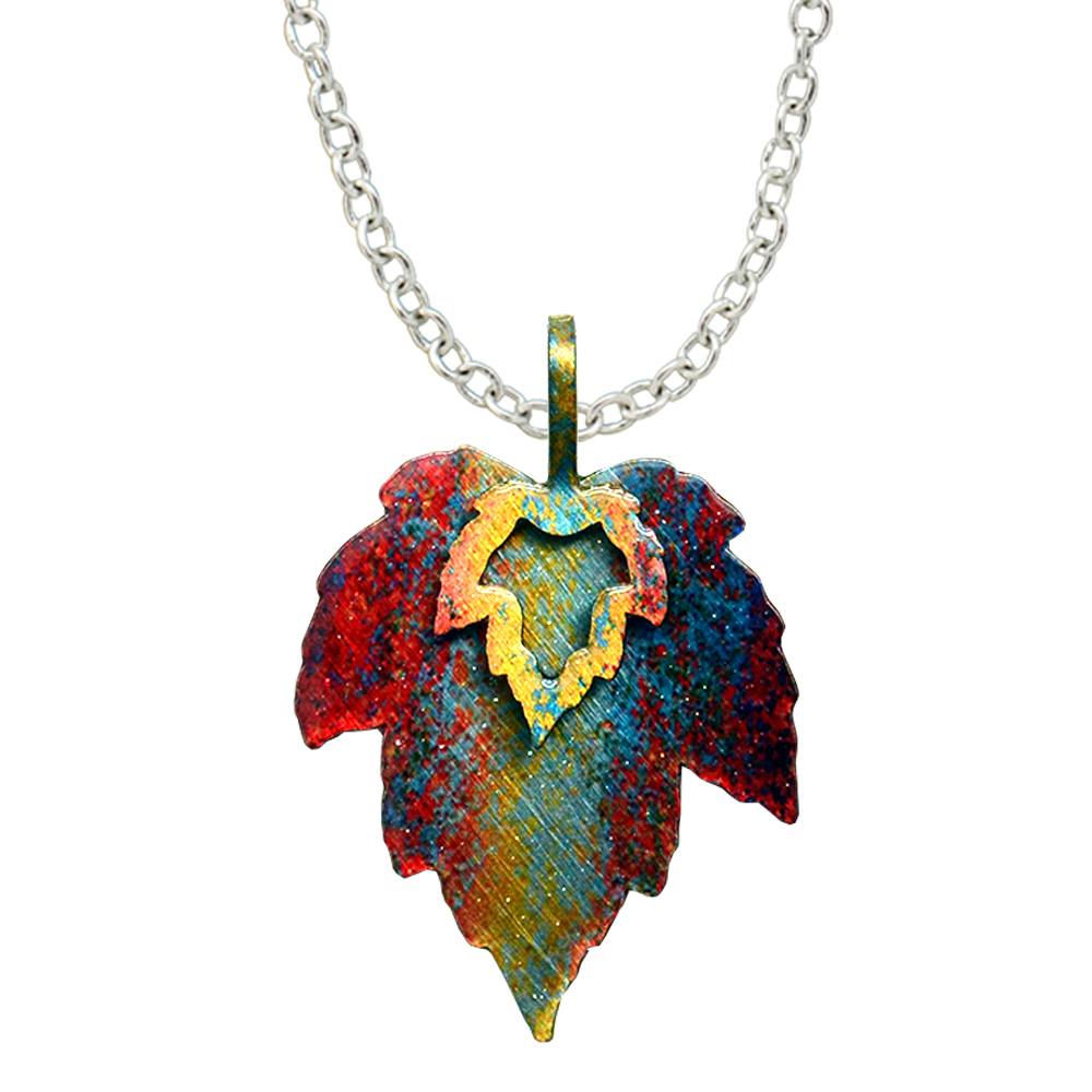 Autumn Streaks Leaf Necklace, Item# N5403X