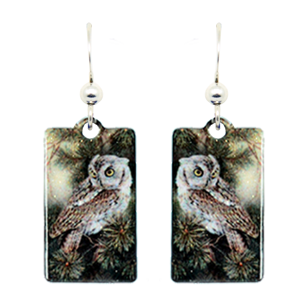 1743 Millette's Screech Owl earrings