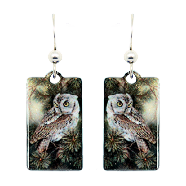 1743 Millette's Screech Owl earrings