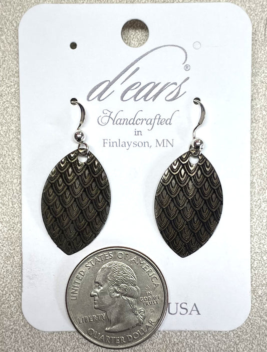Engraved Dragon Scales earrings, d'ears #2727