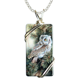 4303X Millette's Screech Owl Wired Necklace