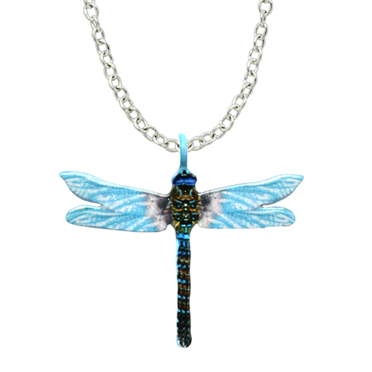Aqua Dragonfly Necklace #4640X by d'ears