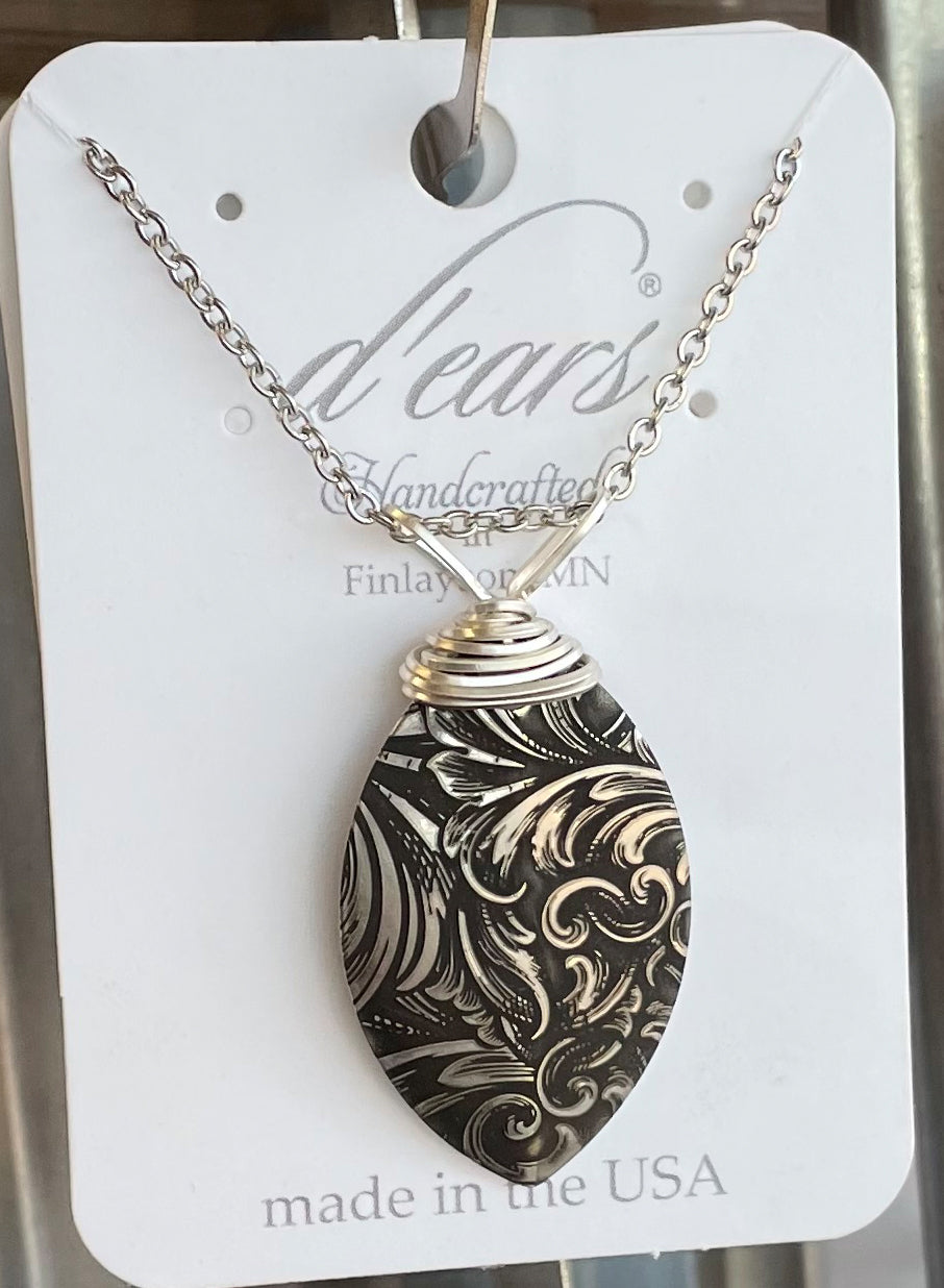 Engraved Scroll Necklace, d'ears #4813