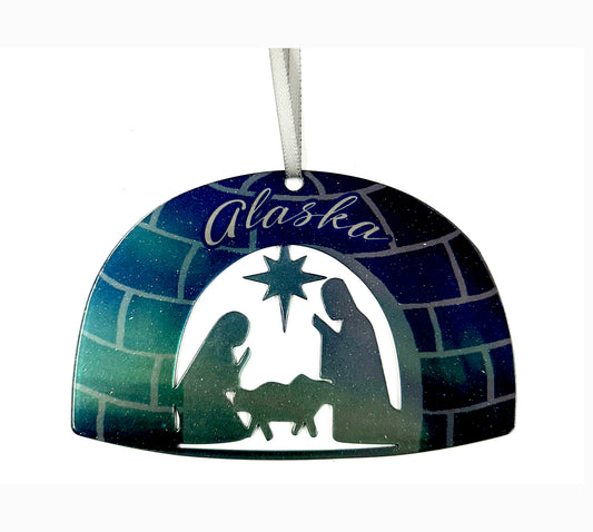 Alaska Aurora Nativity Igloo,  4 inch ornament #8160AK by d'ears