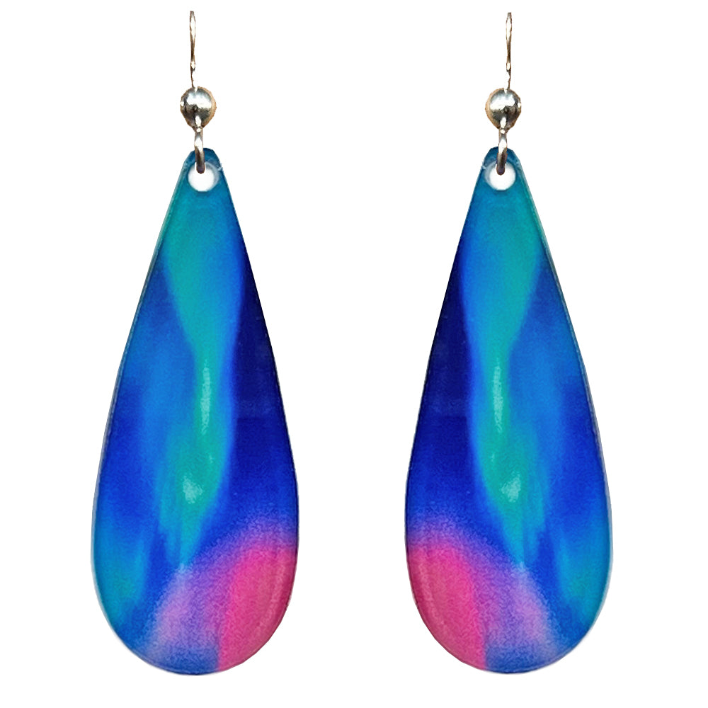 Polar Aurora Acrylic Earrings, non-tarnish Sterling Silver earwires, #A136 by d'ears