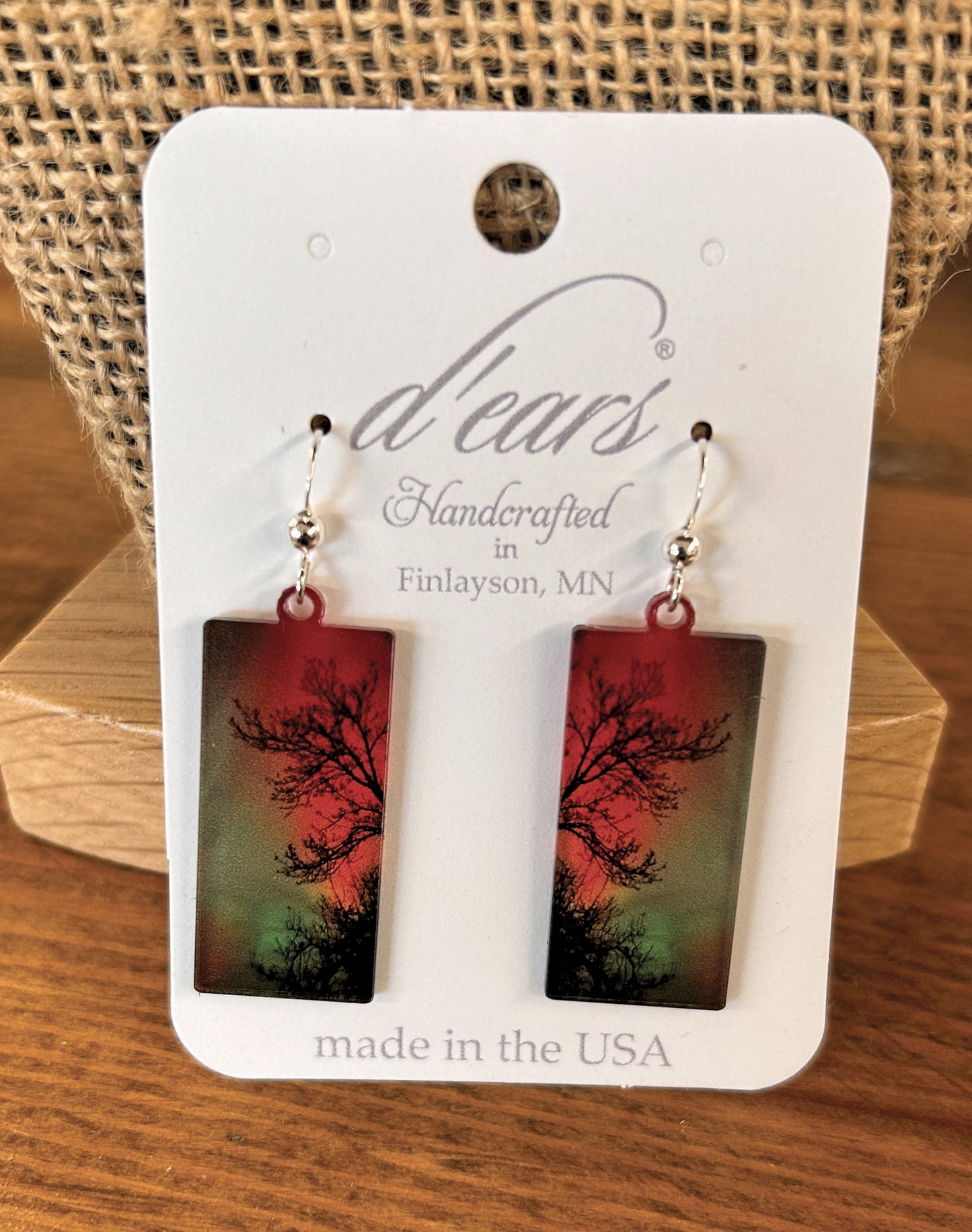 Autumn Aurora Acrylic Earrings, non-tarnish Sterling Silver earwires, #A144 by d'ears