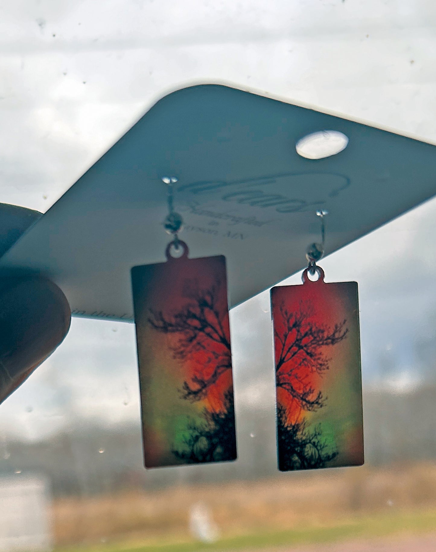 Autumn Aurora Acrylic Earrings, non-tarnish Sterling Silver earwires, #A144 by d'ears