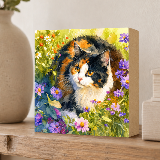 Calico Cat Decor, Block Art, Ore Boat Shelf Sitter, Made in the U.S.A. (Copy)