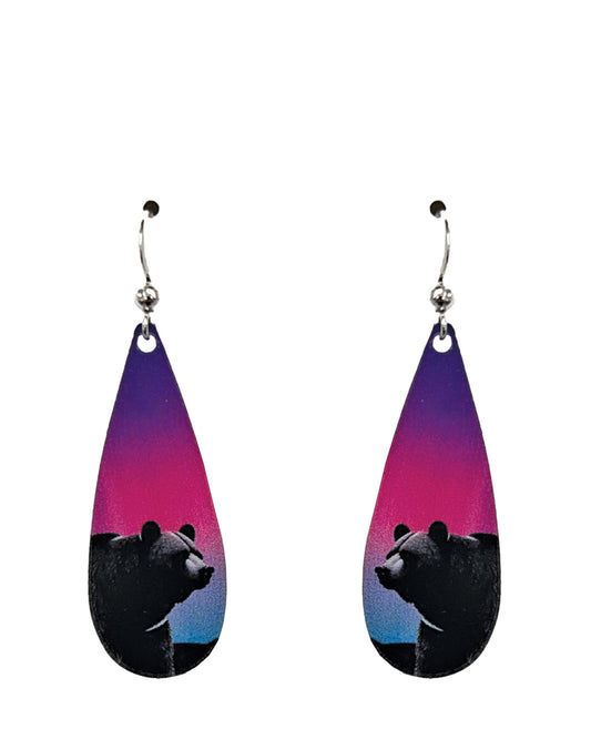 Bear Aurora Acrylic Earrings, non-tarnish Sterling Silver earwires, #A143 by d'ears