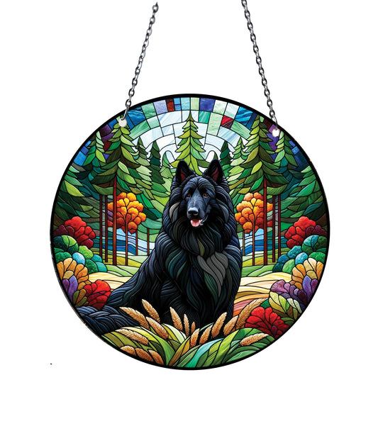 Belgian Sheep Dog Acrylic Suncatcher with chain #SC291 by d'ears