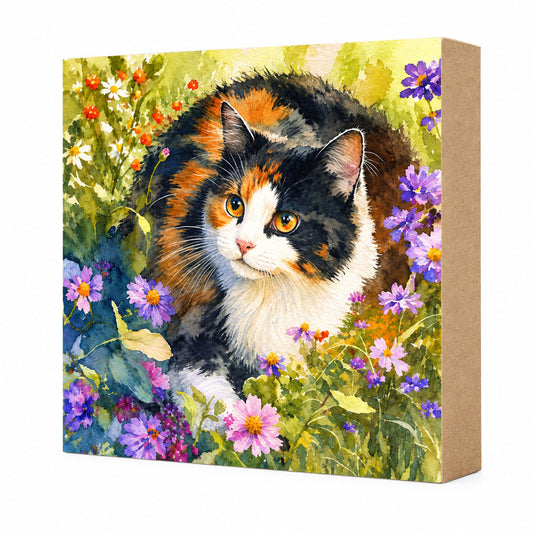 Calico Cat Decor, Block Art, Ore Boat Shelf Sitter, Made in the U.S.A. (Copy)