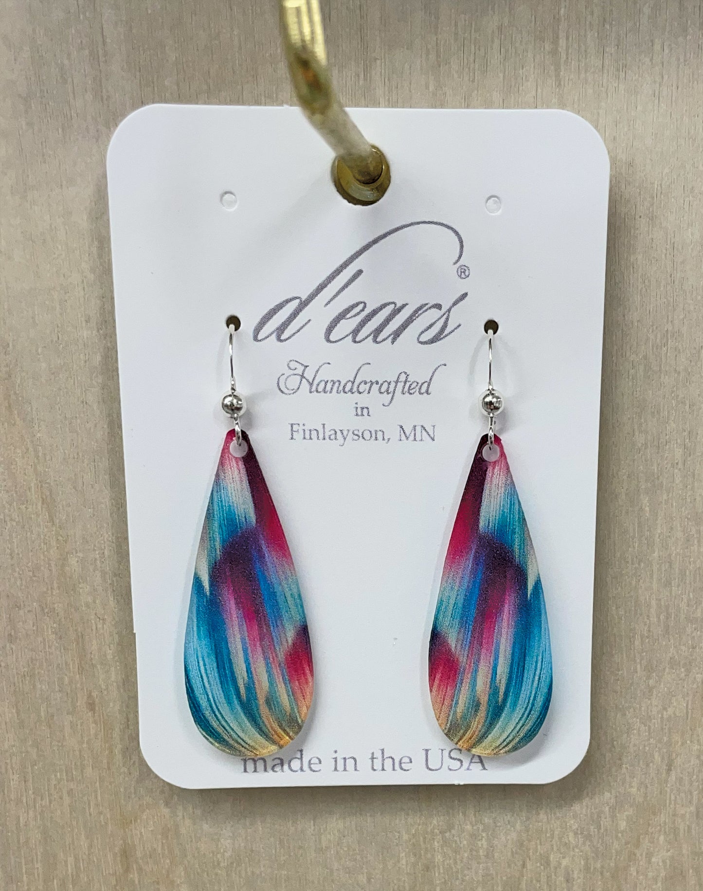 Candy Swirl Acrylic Earrings, non-tarnish Sterling Silver earwires, #A138 by d'ears