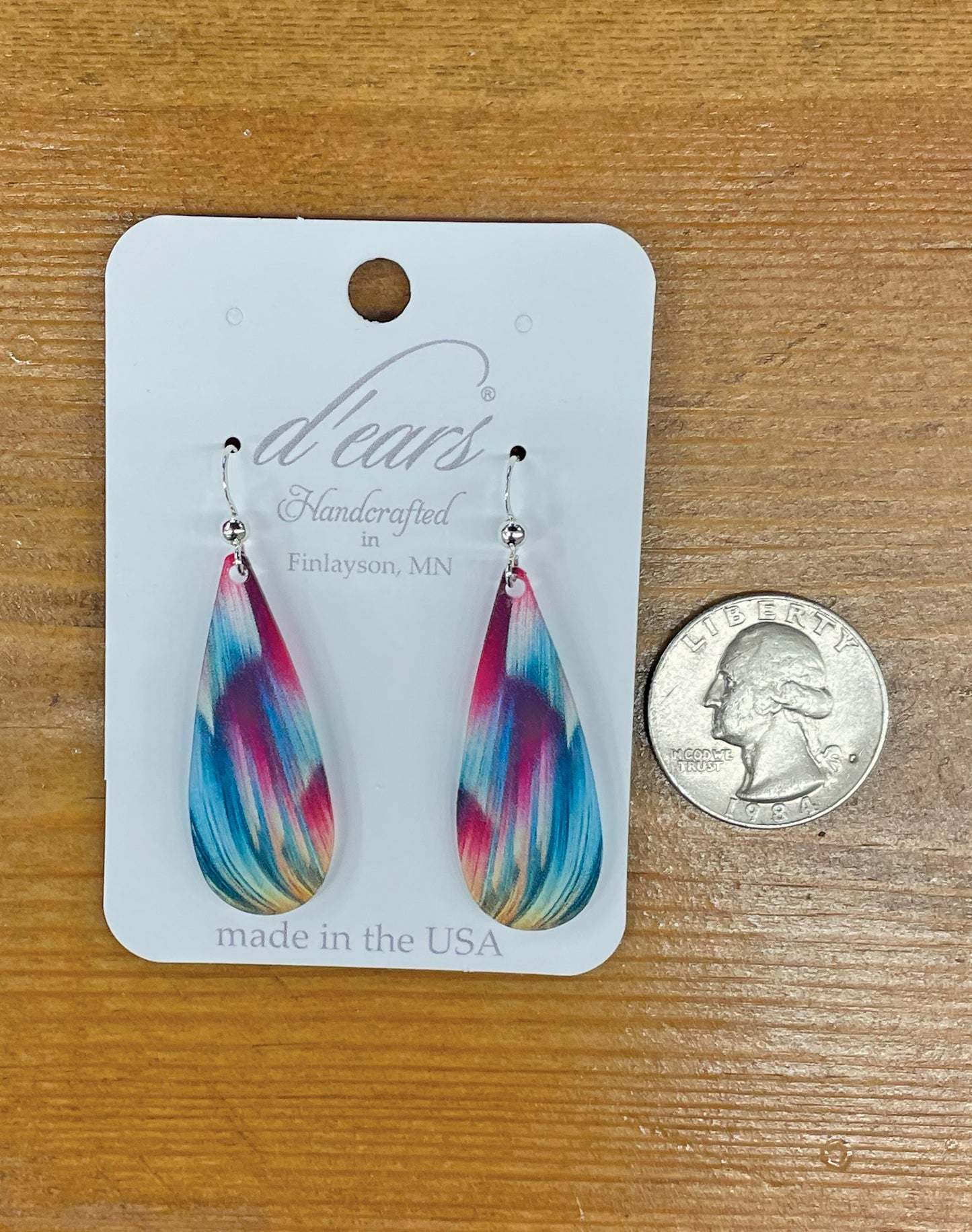 Candy Swirl Acrylic Earrings, non-tarnish Sterling Silver earwires, #A138 by d'ears