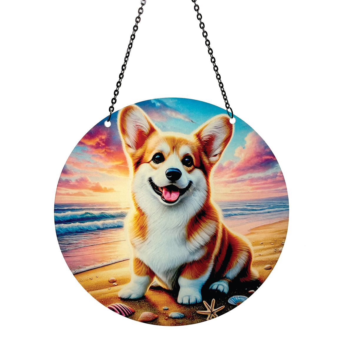 Corgi Acrylic Suncatcher with Chain #SC764 Made in the USA