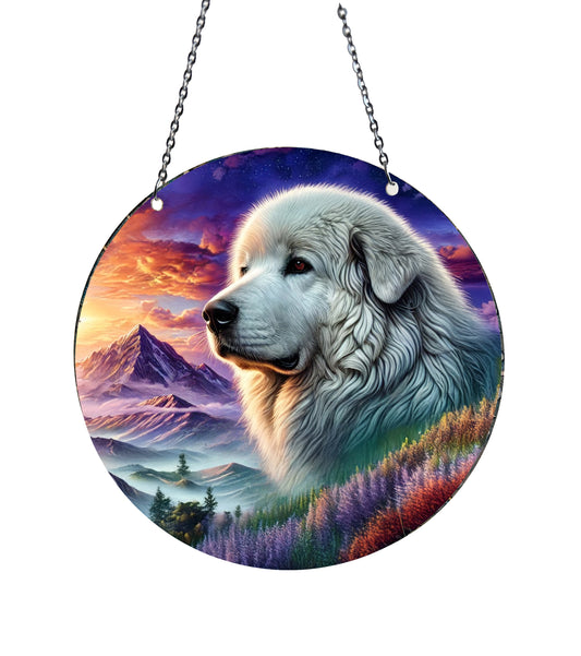 Great Pyrenees Acrylic Suncatcher with Chain #SC766 Made in the USA