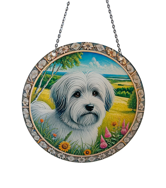 Havanese Acrylic Suncatcher with Chain #SC231 by d'ears