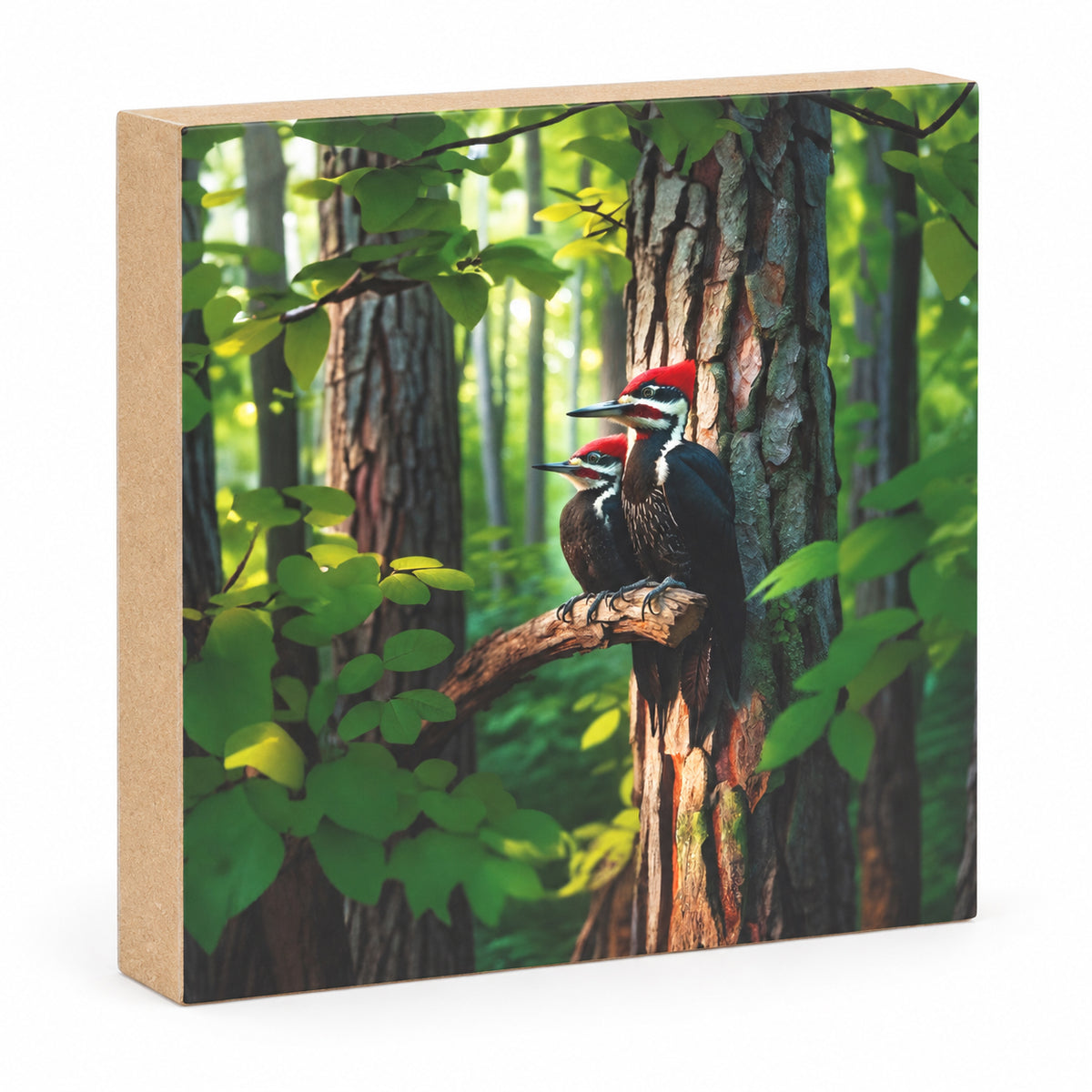 Pileated woodpecker, Block Art, Cabin Shelf Sitter, Made in the U.S.A.