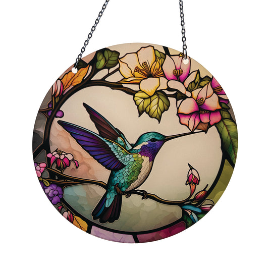 Ruby Throated Hummingbird Acrylic Suncatcher with Chain #SC192 by d'ears