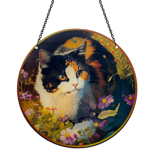 Calico Cat Acrylic Suncatcher with Chain #SC100 by d'ears