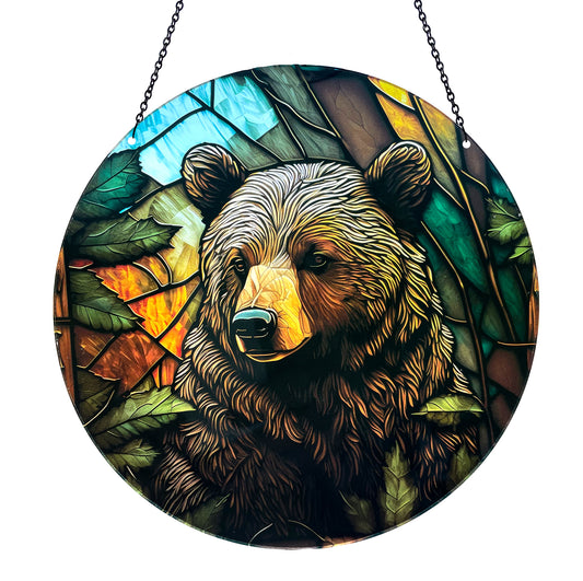 Brown Bear Acrylic Suncatcher with Chain #SC102 by d'ears
