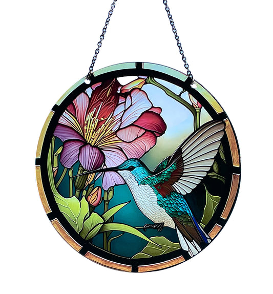 Teal Hummingbird Acrylic Suncatcher #SC107 by d'ears