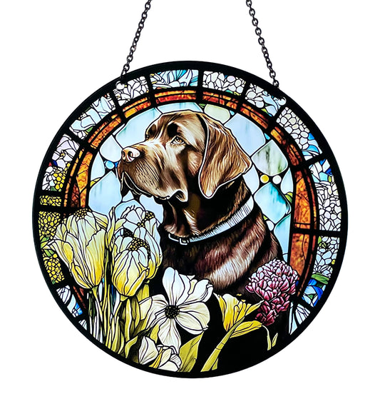 Chocolate Labrador Acrylic Suncatcher with Chain #SC118 by d'ears