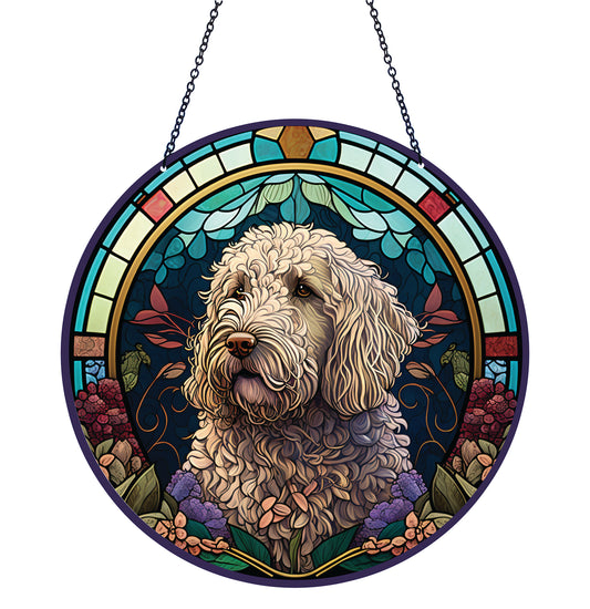 Golden Doodle Acrylic Suncatcher with Chain #SC137 by d'ears
