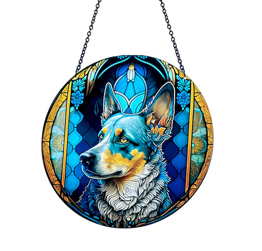 Blue Heeler Acrylic Suncatcher with chain #SC199 by d'ears