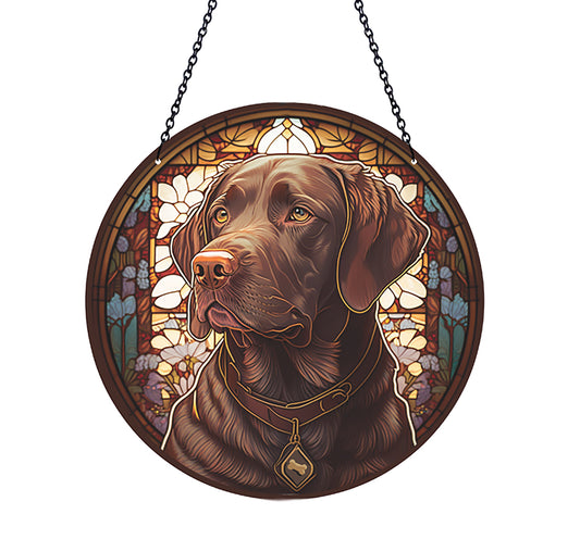 Brown Lab Acrylic Suncatcher with Chain #SC203 by d'ears