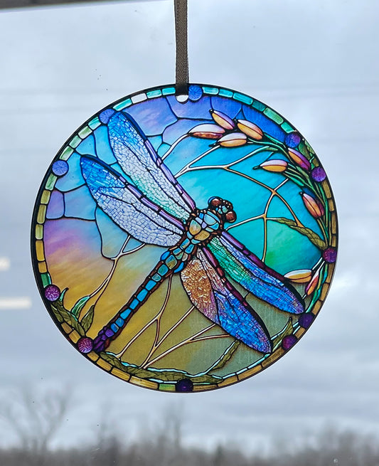 Blue Dragonfly, Acrylic Window Ornament #SC218