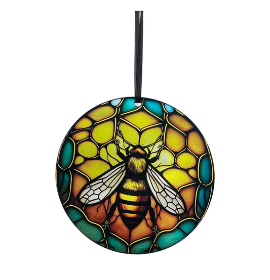 Honeycomb Bee, Acrylic Window Ornament #SC219