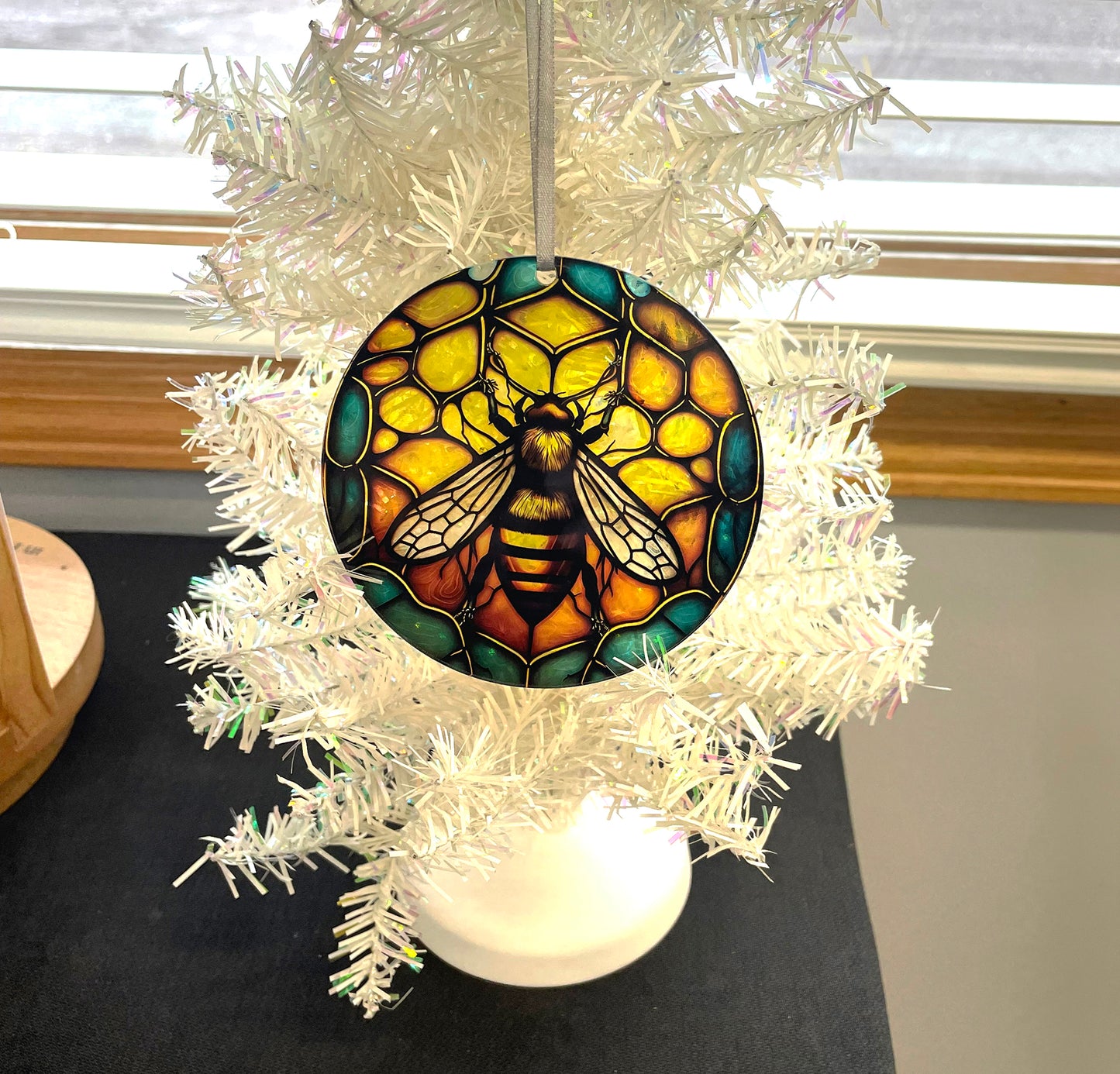 Honeycomb Bee, Acrylic Window Ornament #SC219