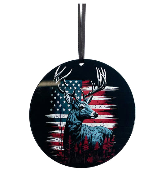 Patriotic Buck, Acrylic Window Ornament #SC222